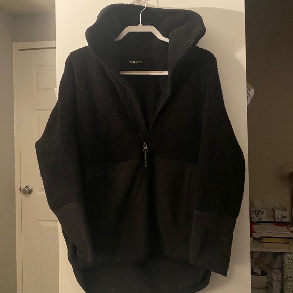 The North Face fuzzy zip up hoodie
